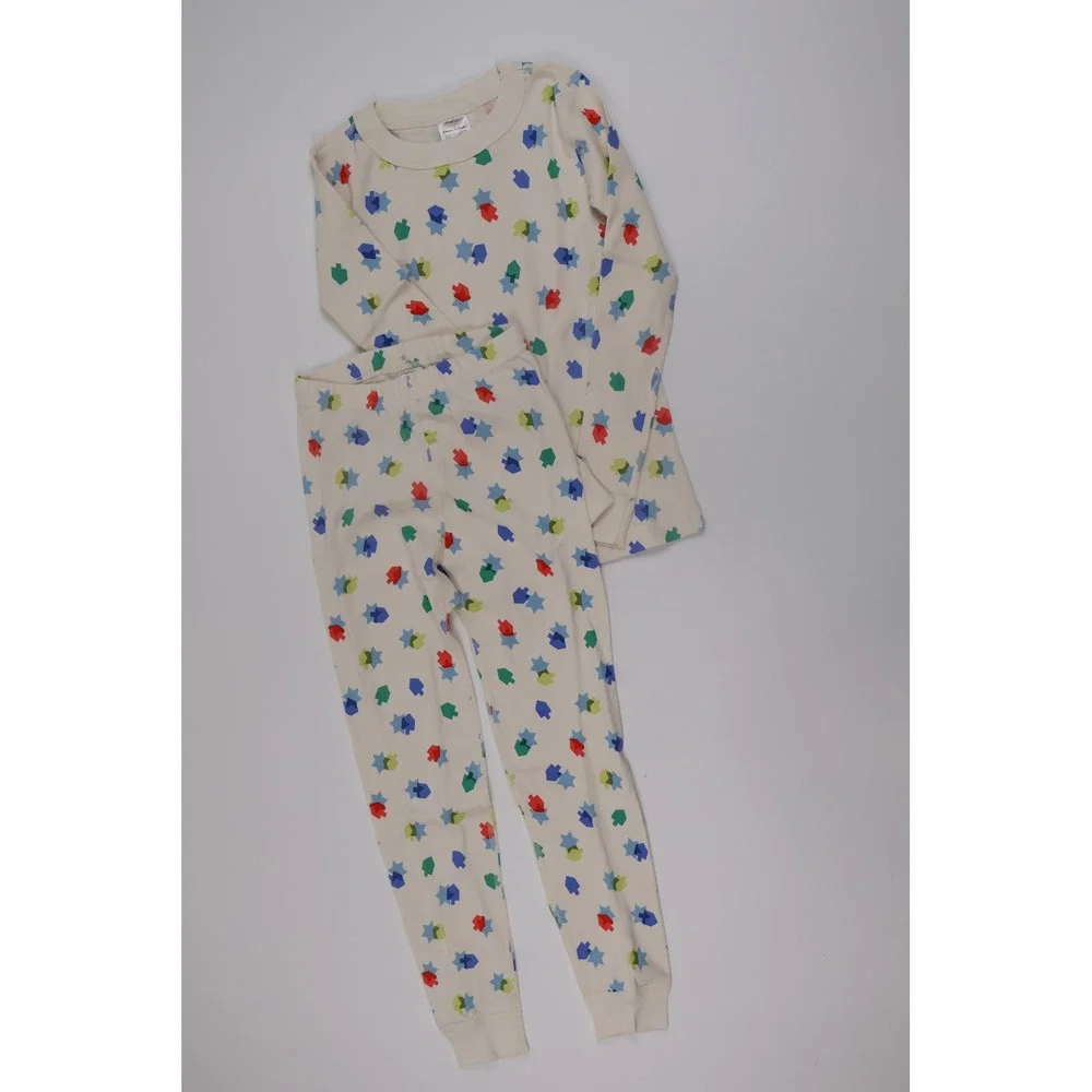 Hanna Andersson Pajamas Hanukkah Dreidel Star of David Cream Organic Cotton